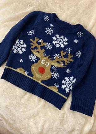 Новогодний сведр свитер на новый год, сведр на резьбу с оленем