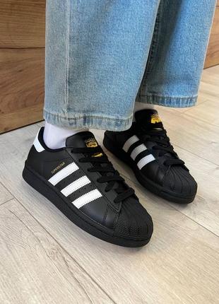 Кроссовки adidas superstar black white
