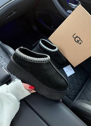 Замшеві уггі ugg tazz platform black premium