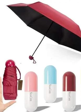 Зонтик-капсула, карманный женский мини-зонт в капсуле, капсульный зонтик, мини зонтик складной1 фото