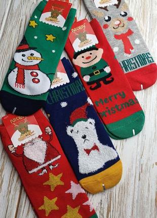 Набор новорічні святкові подарункові носочки новий год новий рік
