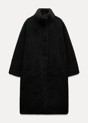 Довге пальто шуба зі штучної овчини zara