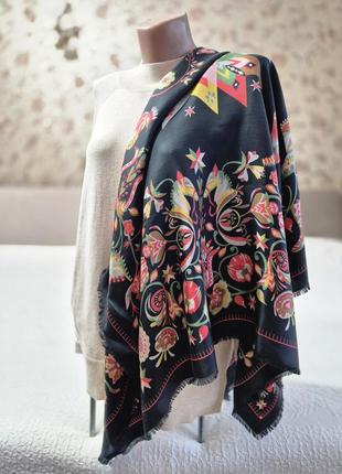 Leontine hagoort женский большой шелковый платок в яркий принт