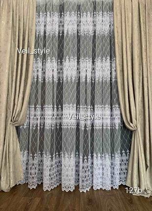 Тюль сетка, еврофатин, фатин белая