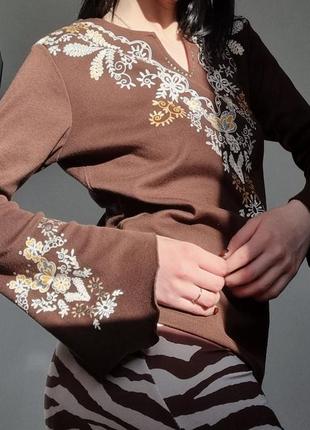 Винтажная блузочка с клеш рукавами от hansel 2000х годов3 фото
