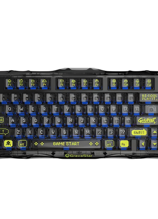 Клавиатура gravastar mercury k1 lite с комбинированным подключением - прозрачный черный
