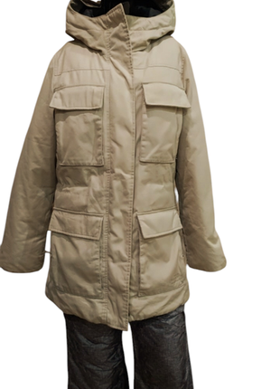 Натуральна парка пуховик бежева преміум l.o.g. якості