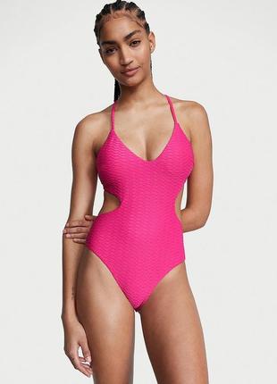 Цельный розовый сдельный слитный купальник victoria ́s secret