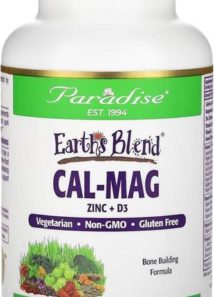 Кальцій, магній, цинк та d3 для зміцнення кісток earth's blend paradise herbs 90 капсул