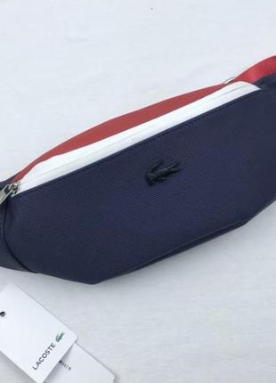 Бананка lacoste синя поясна сумка