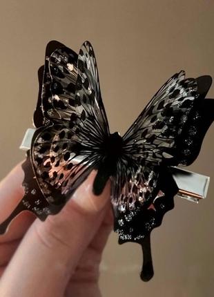 Шпилька для волосся метелик чорна, шпилька, затискач, прикраса/fs-2325
