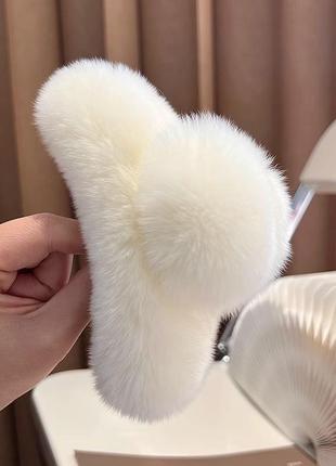 Крабик для волосся пухнастий молочний, шпилька, затискач, прикраса/fs-2331