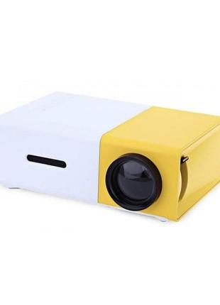 Мультимедийный портативный проектор yg300 с динамиком white-yellow