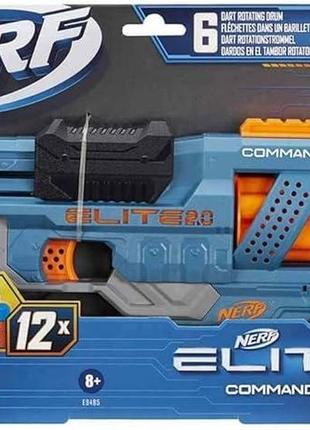 Бластер nerf elite 2.0 commander rd-6, 12 дротиків nerf, обертовий барабан із 6 дротиками