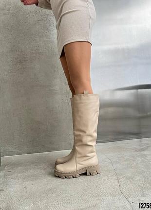 Сапоги трубы еврозима натуральная кожа