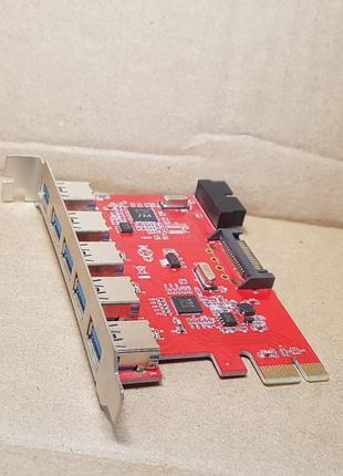 Карта pcie для usb 3.0 - 5 внешних сверхскоростных разъемов + 2 внутренних 19-контактных