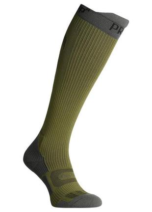 Компрессионные гольфы longdry pro демисезонные серо-зеленые
