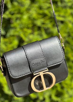Женская сумка диор черного цвета эко-кожа