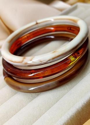 Браслеты женские акриловые пластиковые  3 единицы