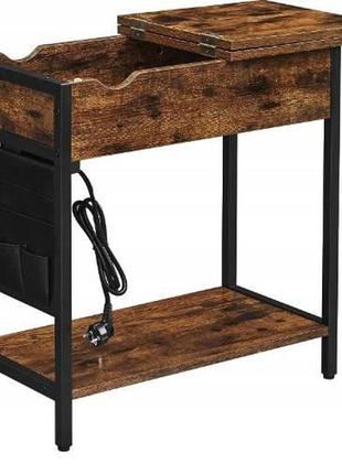Журнальний столик leobert olmi usb вхід + розетка loft коричневий