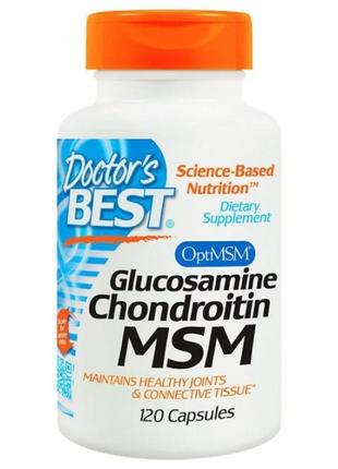 Хондропротектор для суглоба та зв'язок doctor's best glucosamine chondroitin msm 120 капсул (826641)