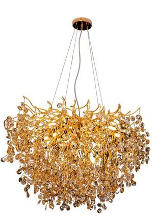 Люстра кришталева підвісна sirius wm-7015 золота
