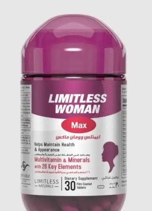 Limitless woman max. комплекс із 26 вітамінів і мінералів для жінок. 30 таблеток