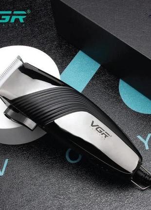 Профессиональная машинка vgr v-121 проводная машинка для стрижки волос керамическое лезвие, 8 насадок6 фото