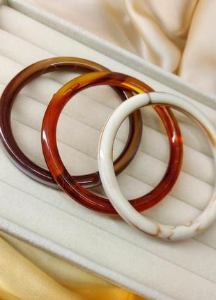 Браслеты женские акриловые пластиковые  3 единицы