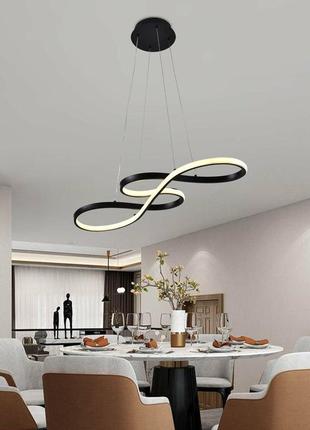 Люстра підвісна світлодіодна sirius lcd3054 bk чорна2 фото