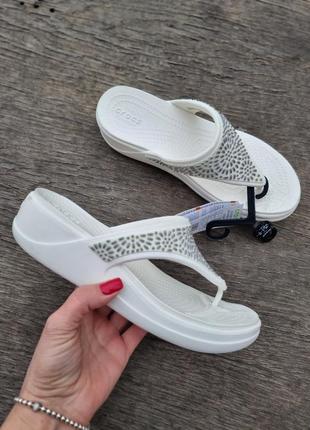 Оригінал, шльопанці crocs monterey diamante wedge flip , шльопанці