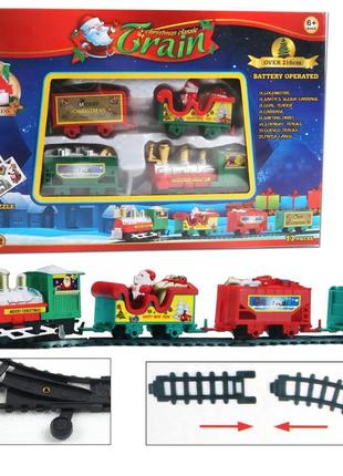 Детская игрушечная железная дорога с локомотивом и вагонами рождественский поезд...