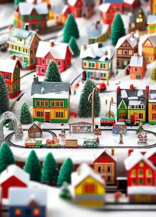 Детская игрушечная железная дорога с локомотивом и вагонами рождественский поезд...