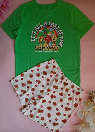 Пижама яркая с фруктовым и цветочным принтом primark 12-13 лет/158 см1 фото