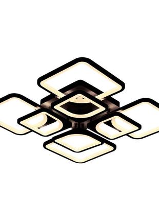 Люстра світлодіодна акрилова стельова sirius 6109-8 bk 138w