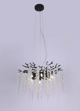 Люстра кришталева підвісна sirius ш 33035-800 bk кришталеві грона
