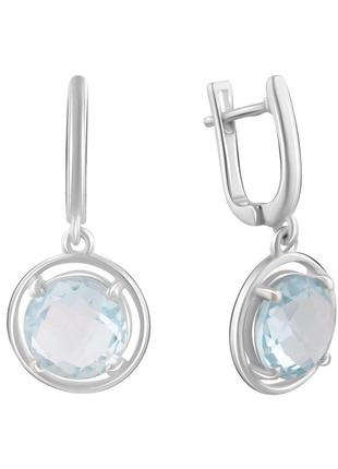 Серебряные серьги silverthin с натуральным топазом 8.056ct (2089520)