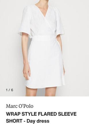 Роскошное белое льняное платье на запах от marc o'polo2 фото