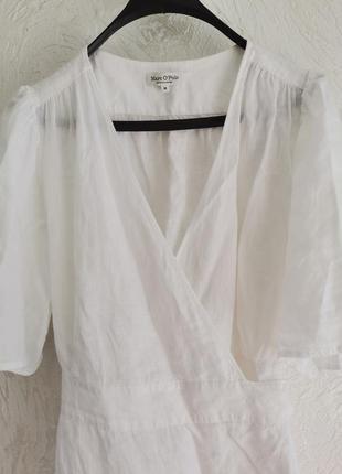 Роскошное белое льняное платье на запах от marc o'polo8 фото