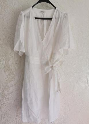 Роскошное белое льняное платье на запах от marc o'polo9 фото