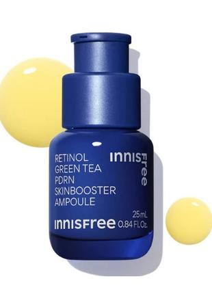 Innisfree retinol green tea pdrn skin booster ampoule ретинол сироватка 5мл