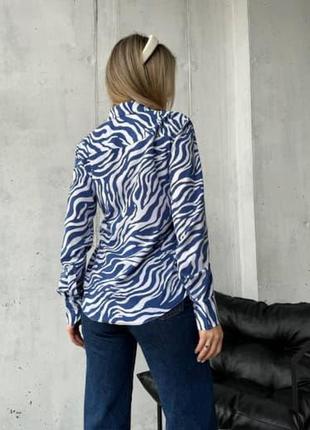 Жіноча сорочка блузка 0/05/0065 зебра принт софт (42.44,46.48  розміри )6 фото