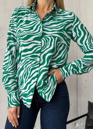 Жіноча сорочка блузка 0/05/0065 зебра принт софт (42.44,46.48  розміри )1 фото