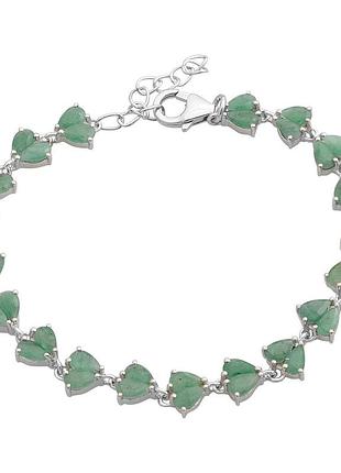 Серебряный браслет silverthin с натуральным изумрудом, вес изделия 8,11 гр (2173274) 1720 размер