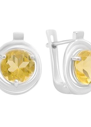 Серебряные серьги silverthin с цитрином nano 3.1ct (2171942)