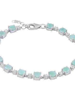 Серебряный браслет silverthin с натуральным изумрудом 8.179ct, вес изделия 8,51 гр (2011453) 1720 размер