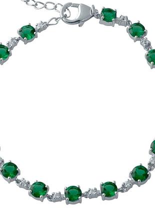 Серебряный браслет silverthin с изумрудом nano 6.98ct, вес изделия 7,92 гр (2013945) 1720 размер