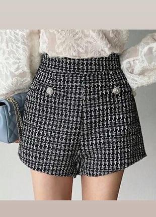 Стильные твидовые шорты miss selfridge
