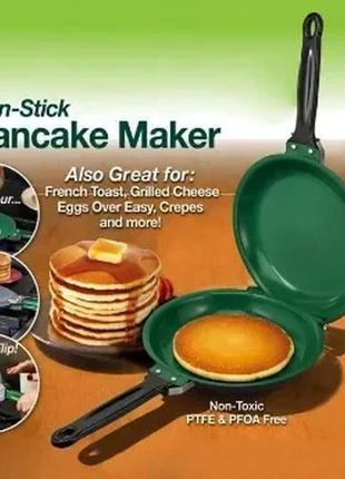 Двухсторонняя сковорода для приготовления блинов и панкейков pancake maker6 фото