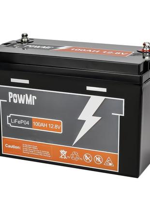 Акумуляторна батарея powmr lifepo4 12.8v 100ah, залізофосфатний акумулятор